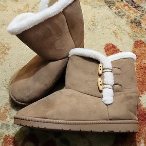 Suede Fur Booties